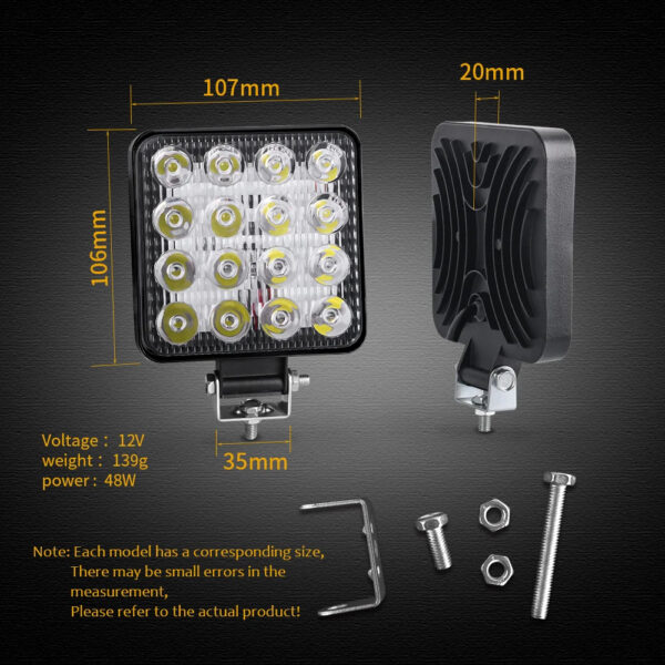 Round 16LED 42W Work Light Bar